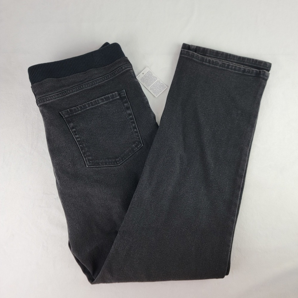 Lands End Boys Jogger Jeans XL 14 16 Dark Wash Comfort Waist Stretch Black Denim